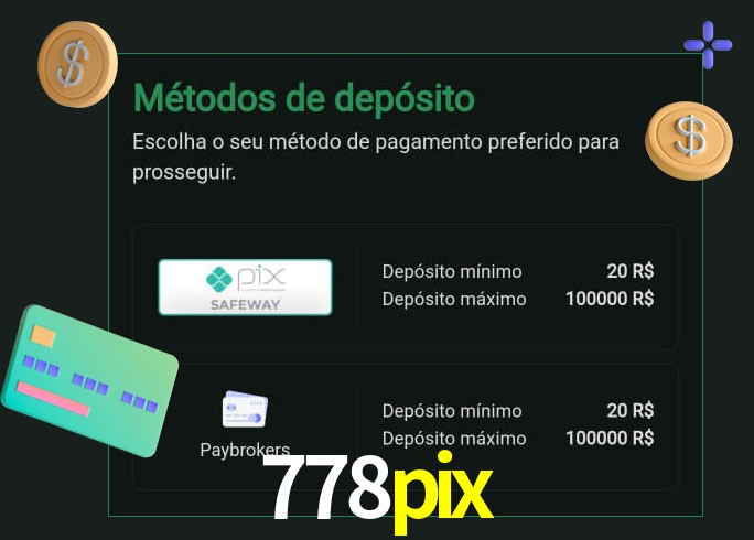O cassino 778pix oferece uma grande variedade de métodos de pagamento